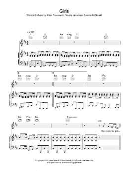 page one of Girls (Piano, Vocal & Guitar Chords)
