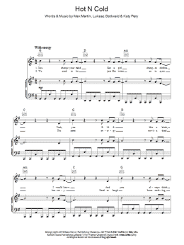 page one of Hot N Cold (Piano, Vocal & Guitar Chords)