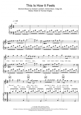 page one of This Is How It Feels (Piano, Vocal & Guitar Chords)