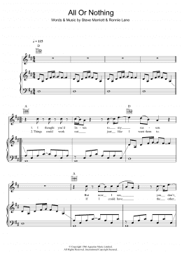 page one of All Or Nothing (Piano, Vocal & Guitar Chords)