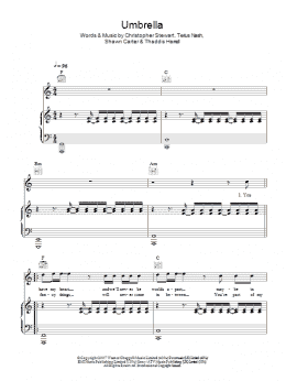 page one of Umbrella (Piano, Vocal & Guitar Chords)