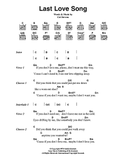 page one of Last Love Song (Guitar Chords/Lyrics)