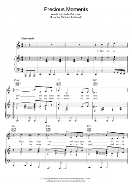 page one of Precious Moments (Piano, Vocal & Guitar Chords)