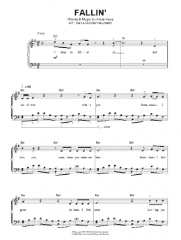 page one of Fallin' (Easy Piano)