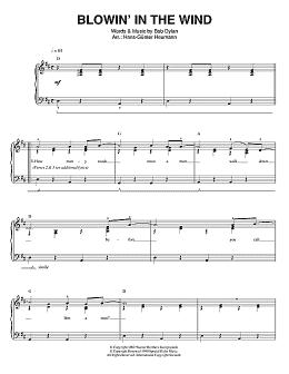 page one of Blowin' In The Wind (Easy Piano)