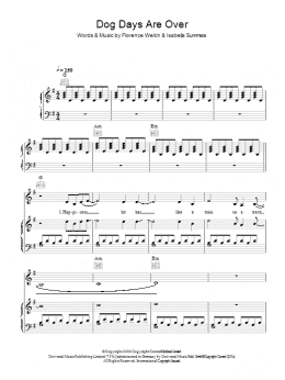 page one of Dog Days Are Over (Piano, Vocal & Guitar Chords (Right-Hand Melody))