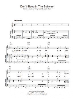page one of Don't Sleep In The Subway (Piano, Vocal & Guitar Chords)