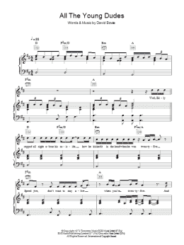 page one of All The Young Dudes (Piano, Vocal & Guitar Chords)