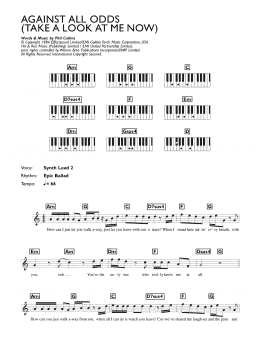 page one of Against All Odds (Take A Look At Me Now) (Piano Chords/Lyrics)