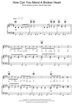 page one of How Can You Mend A Broken Heart (Piano, Vocal & Guitar Chords)