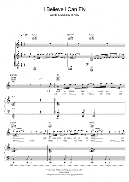 page one of I Believe I Can Fly (Piano, Vocal & Guitar Chords)