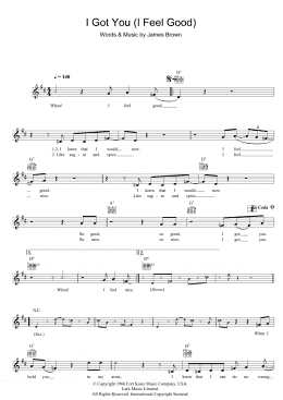 page one of I Got You (I Feel Good) (Lead Sheet / Fake Book)