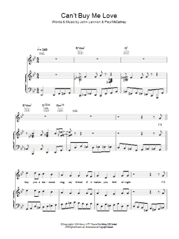 page one of Can't Buy Me Love (Piano, Vocal & Guitar Chords)