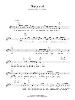 page one of Graceland (Lead Sheet / Fake Book)
