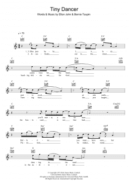 page one of Tiny Dancer (Lead Sheet / Fake Book)