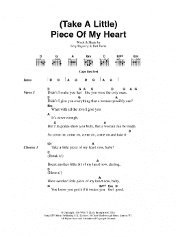 page one of (Take A Little) Piece Of My Heart (Guitar Chords/Lyrics)