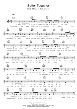 page one of Better Together (Lead Sheet / Fake Book)