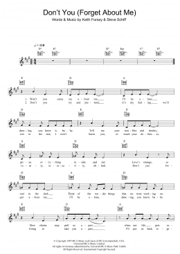 page one of Don't You (Forget About Me) (Lead Sheet / Fake Book)