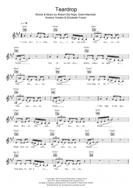 page one of Teardrop (Lead Sheet / Fake Book)