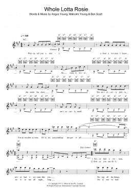 page one of Whole Lotta Rosie (Lead Sheet / Fake Book)