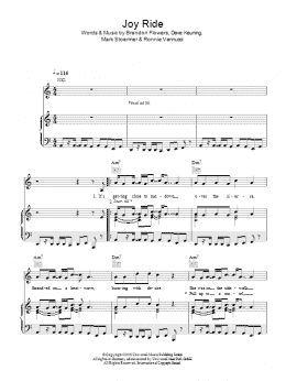 page one of Joy Ride (Piano, Vocal & Guitar Chords)