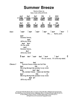 page one of Summer Breeze (Guitar Chords/Lyrics)