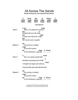 page one of All Across The Sands (Guitar Chords/Lyrics)