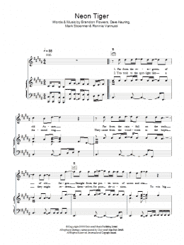page one of Neon Tiger (Piano, Vocal & Guitar Chords)