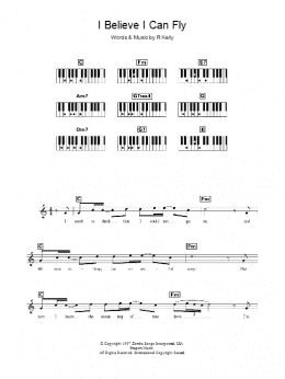 page one of I Believe I Can Fly (Lead Sheet / Fake Book)