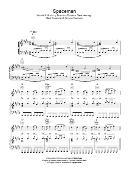 page one of Spaceman (Piano, Vocal & Guitar Chords)