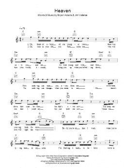page one of Heaven (Lead Sheet / Fake Book)
