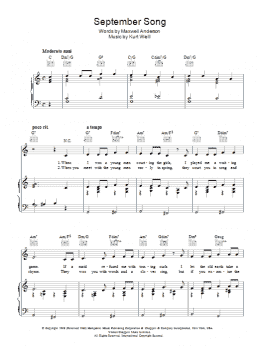 page one of September Song (Piano, Vocal & Guitar Chords)