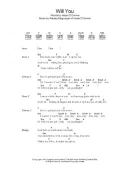 page one of Will You (Guitar Chords/Lyrics)