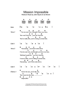 page one of Mission Impossible (Guitar Chords/Lyrics)