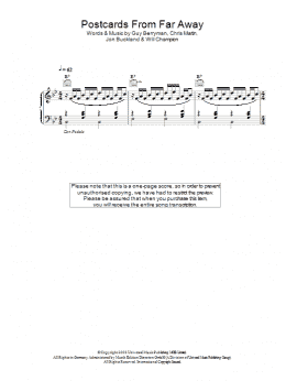 page one of Postcards From Far Away (Piano, Vocal & Guitar Chords)