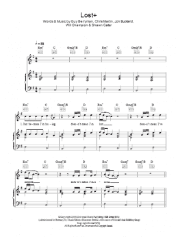 page one of Lost+ (Piano, Vocal & Guitar Chords)