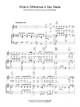 page one of What A Diff'rence A Day Made (Piano, Vocal & Guitar Chords)