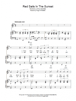 page one of Red Sails In The Sunset (Piano, Vocal & Guitar Chords)