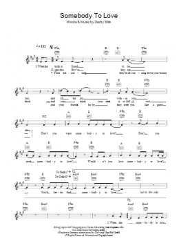 page one of Somebody To Love (Lead Sheet / Fake Book)