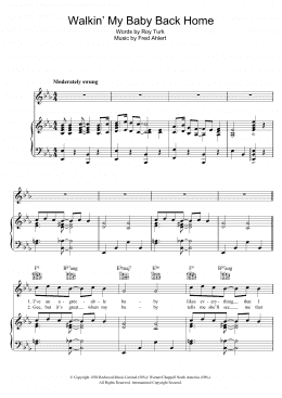 page one of Walkin' My Baby Back Home (Piano, Vocal & Guitar Chords)