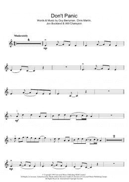 page one of Don't Panic (Violin Solo)