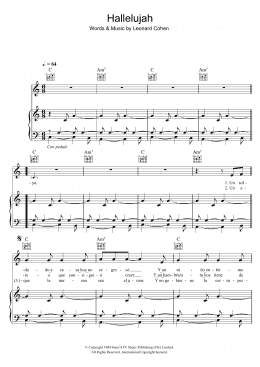 page one of Hallelujah (Piano, Vocal & Guitar Chords)