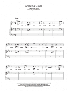page one of Amazing Grace (Piano, Vocal & Guitar Chords)