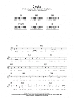 page one of Clocks (Lead Sheet / Fake Book)