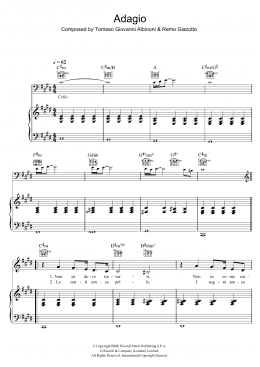 page one of Adagio in G Minor (Piano, Vocal & Guitar Chords)