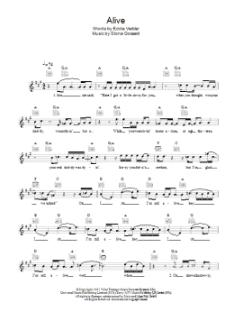 page one of Alive (Lead Sheet / Fake Book)