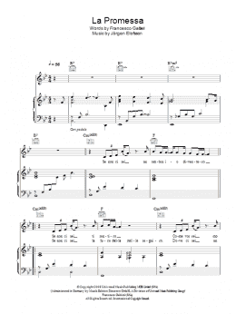 page one of La Promessa (Piano, Vocal & Guitar Chords)