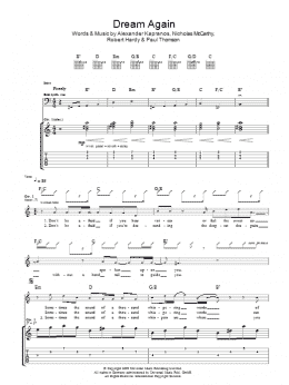 page one of Dream Again (Guitar Tab)
