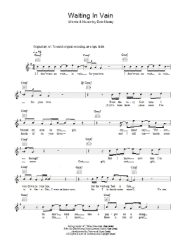 page one of Waiting In Vain (Lead Sheet / Fake Book)
