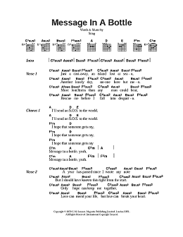 page one of Message In A Bottle (Guitar Chords/Lyrics)